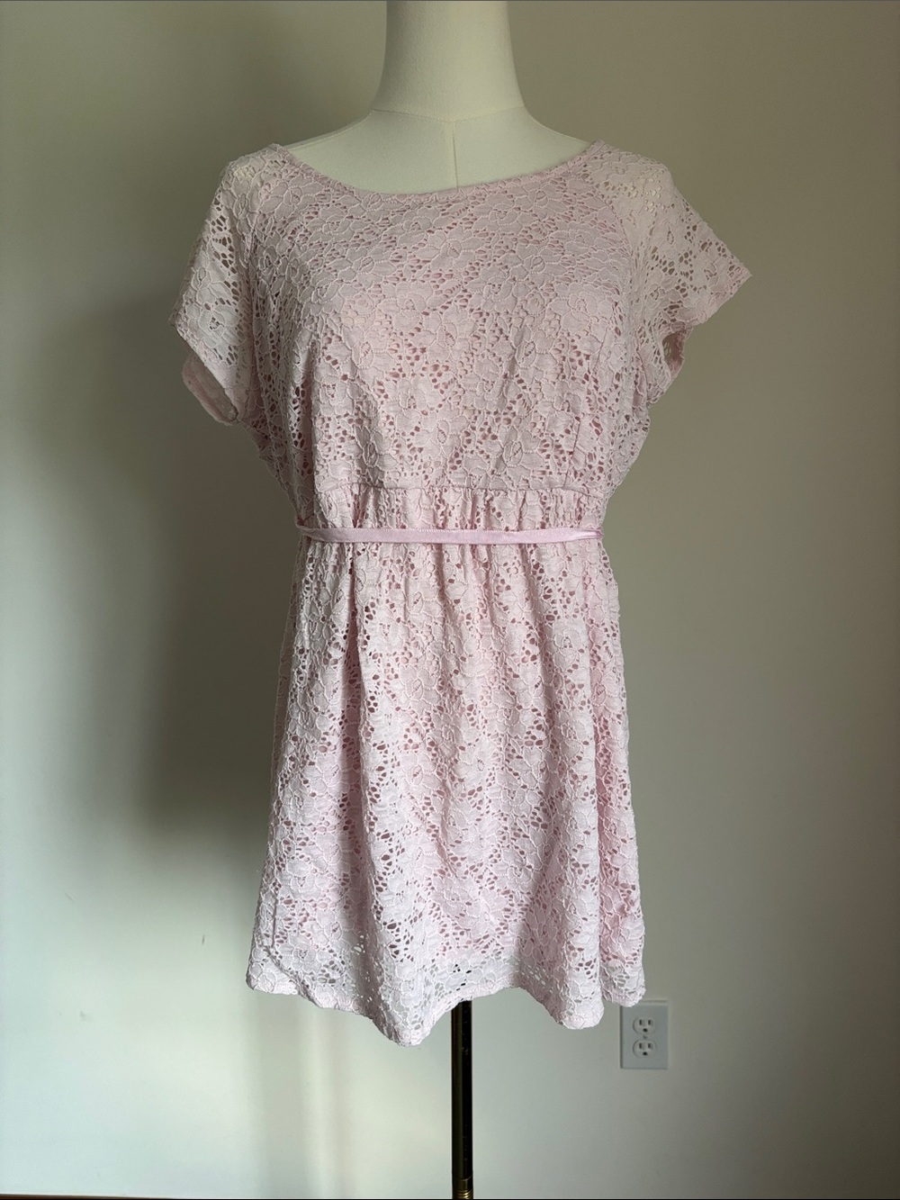 Motherhood Light Pink Lace Maternity Top
